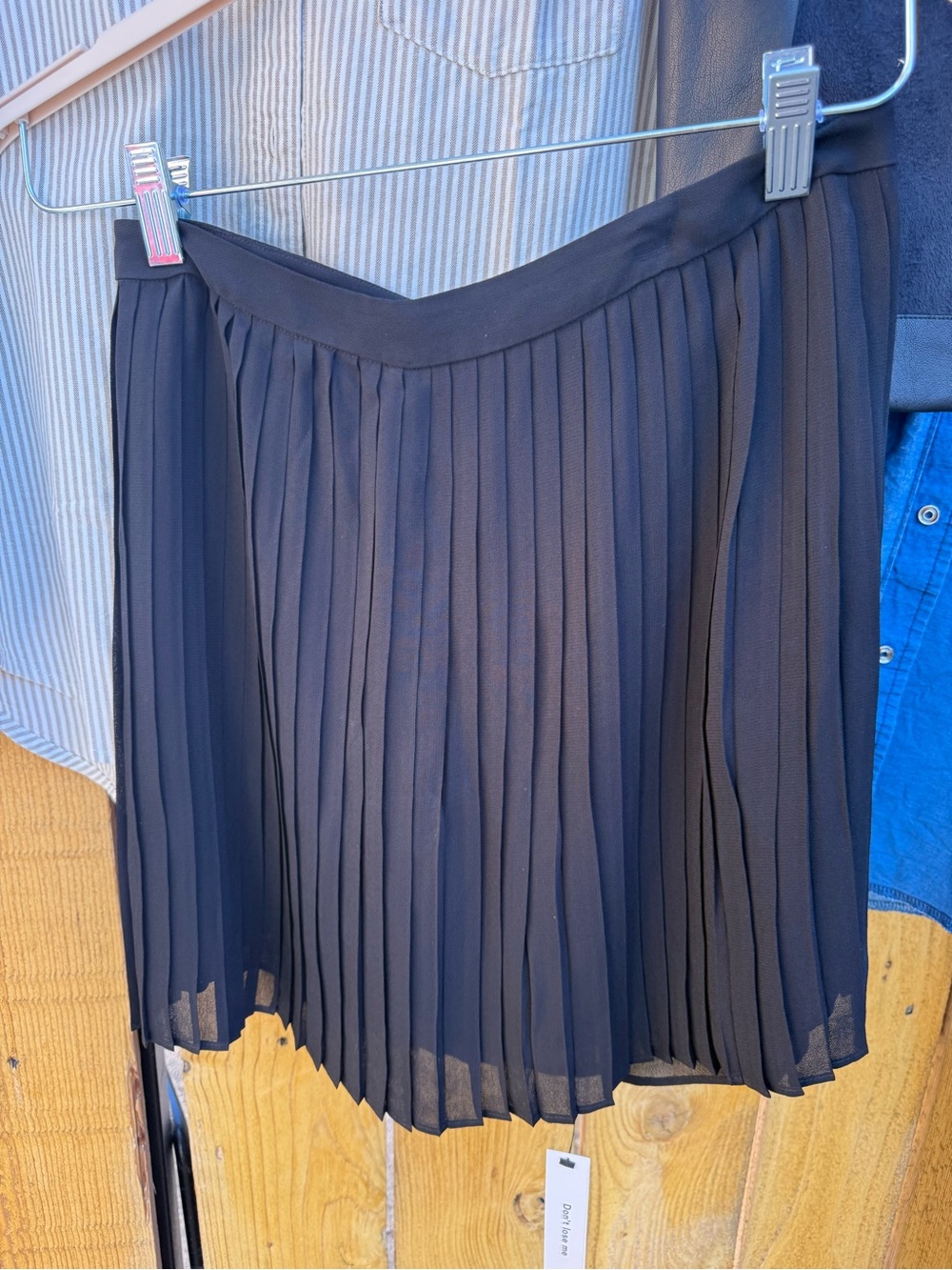 Reformation Lovell Black Pleated Mini Skirt